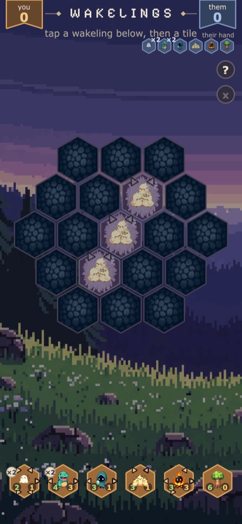 A duel in progress on the hex field